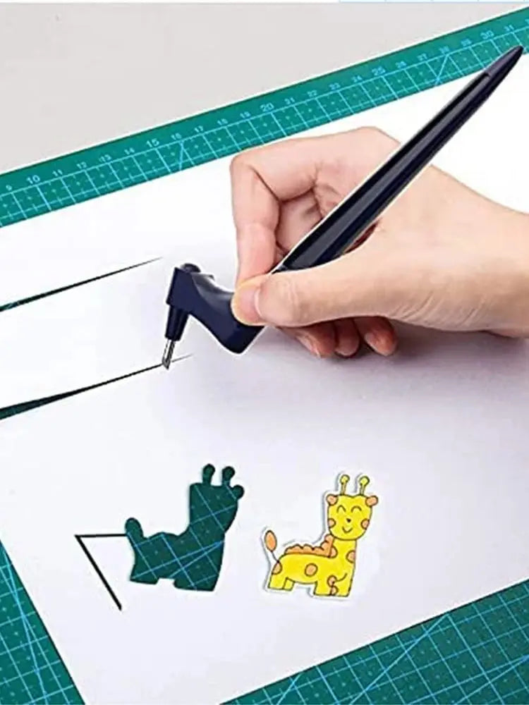 1PC Craft Cutting Tools For Paper Crafts With Triangle Ruler 360 Degree Rotating Blade Craft Knife Stainless Steel Craft Knife H